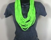 Spaghetti t-shirt necklace scarf - Lime
