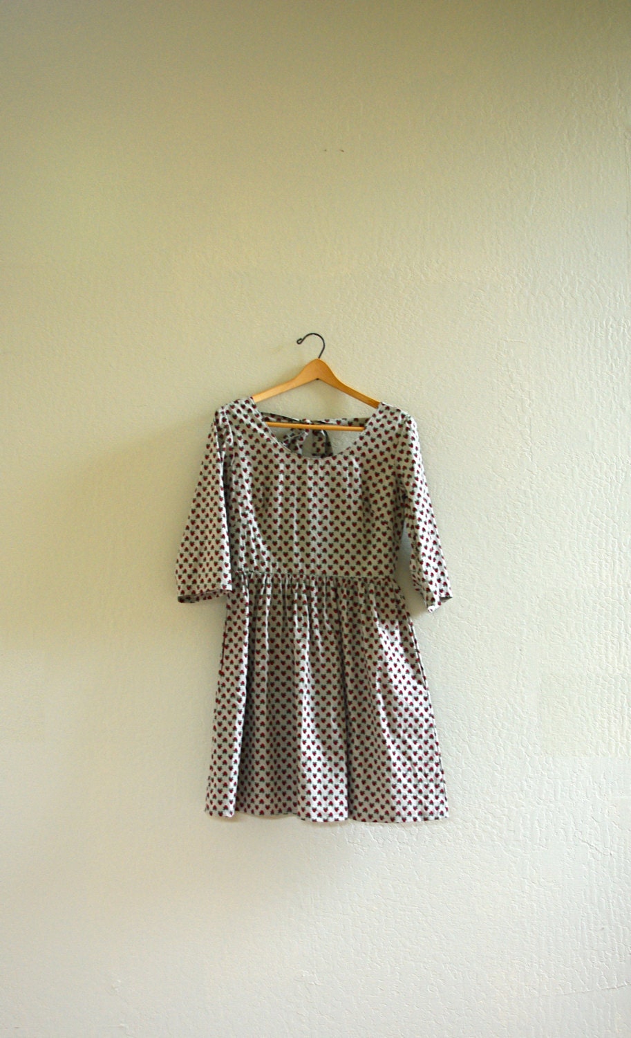 Gray Teacher's Apple Bow Dress - Women's Sustainable Clothing