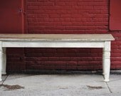 Handcrafted Farm Table made from Reclaimed wood with turned legs Harvest Table Furniture