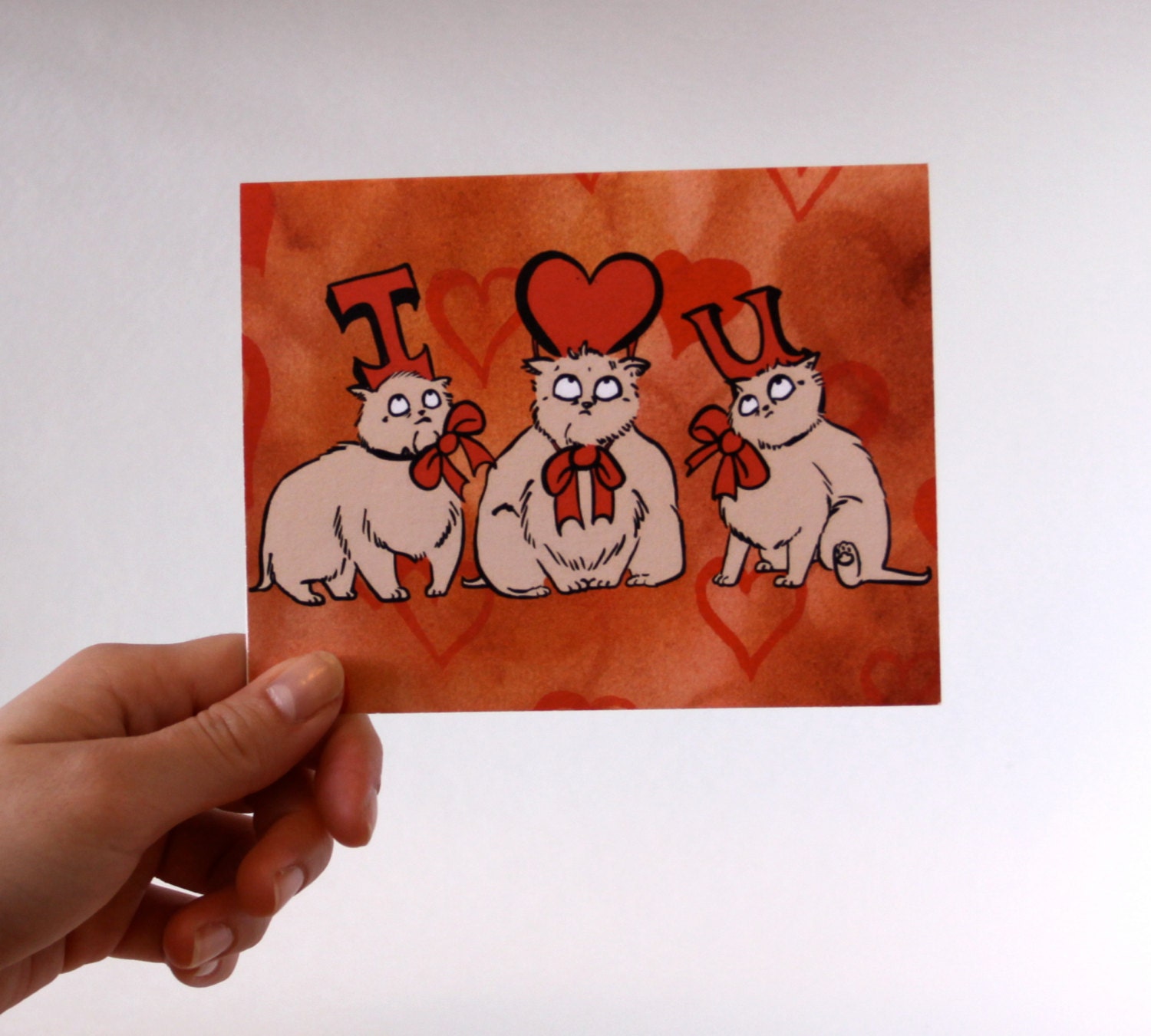 I Love You Cat with Hat Card %20 OFF