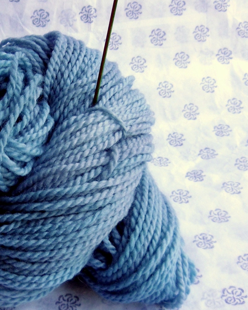 SALE - Aran Knitting Yarn, BFL Wool, Hand Dyed, Machine Washable, 100g, Blue Green Grey