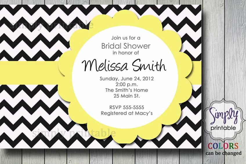 Chevron Bridal Shower Invitation Yellow Gray Il_170x135
