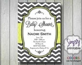 Yellow Chevron Baby Shower Invitation Il_170x135