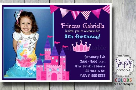 Princess Birthday Invitations with Photo Il_570xn