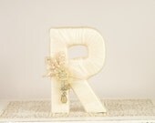 As Seen in BRIDES magazine UK - Ivory Tulle wrapped letter "R" - Wedding Decoration - Table Centerpiece - Cake Topper - Photography Prop