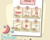 Custom Printable - Bedtime Routine Chart - Girl Theme