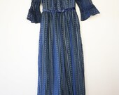 The Lines You Amend Victorian Navy Lace 70s Maxi Dress