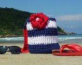 PDF Bag Cheers Crochet Pattern - easy PHOTO TUTORIAL - 2 patterns, Peony Flower and Bag crochet pattern