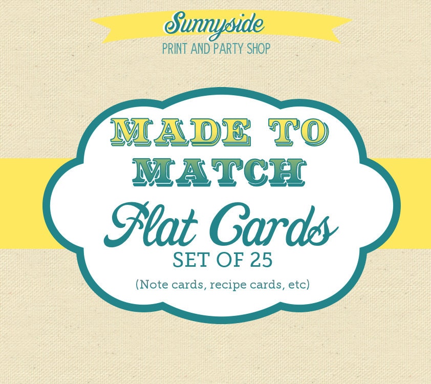 Set of 25 - 4x6 Thank You / Wish / Prediction / Recipe Flat Cards Il_170x135