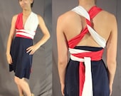Red White and Blue 3 Color Infinity Convertible Wrap Twist Dress - 67 Colors - Wedding, Beach, Prom, Date Night, Holiday Party