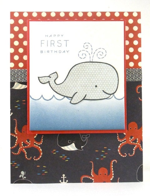 First Birthday Whale Card