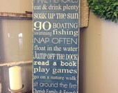 Lake Rules subway sign - 12x36 - can be personalized to fit your own rules