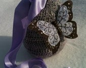 Handmade Crocheted Linen Project Bag OOAK