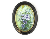 vintage flower painting in black frame by gonrowski CATHYS BUTTERFLY GARDEN