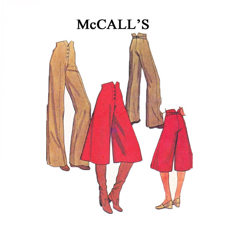 1977 High Waisted Culottes and pants sewing pattern Size 8 10 12 McCall's 5698