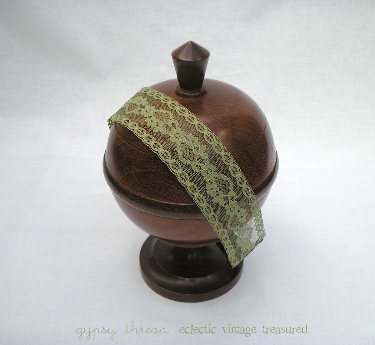 Sage Green Lace Stretch Headband, Comfortable, Elastic Back, Sized for Adults or Teens