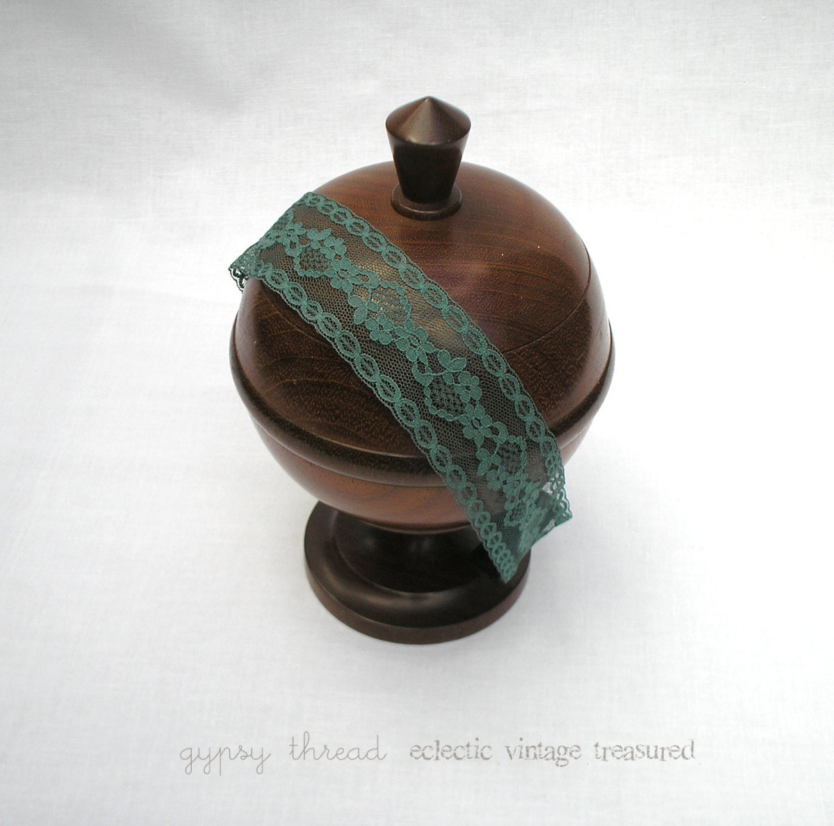 Antique Teal Lace Stretch Headband, Comfortable, Elastic Back, Sized for Adults or Teens