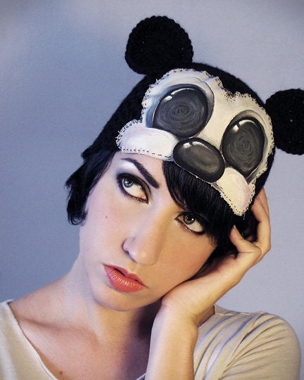 OOAK hand painted wearable art hat - spooky cute micky mouse