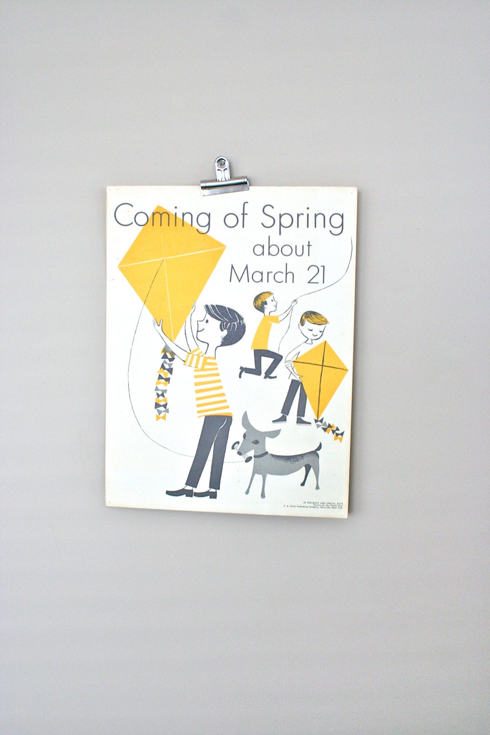 vintage school holiday poster: coming of spring