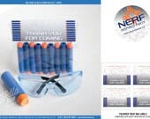 Nerf Treat Labels - Printable Birthday Party Decorations - Bag Toppers - Blue Orange