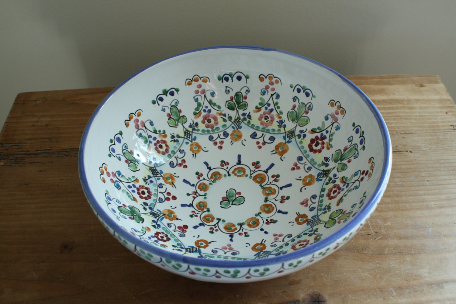 Med Multicolor Serving Bowl Handmade in Sunny Spain
