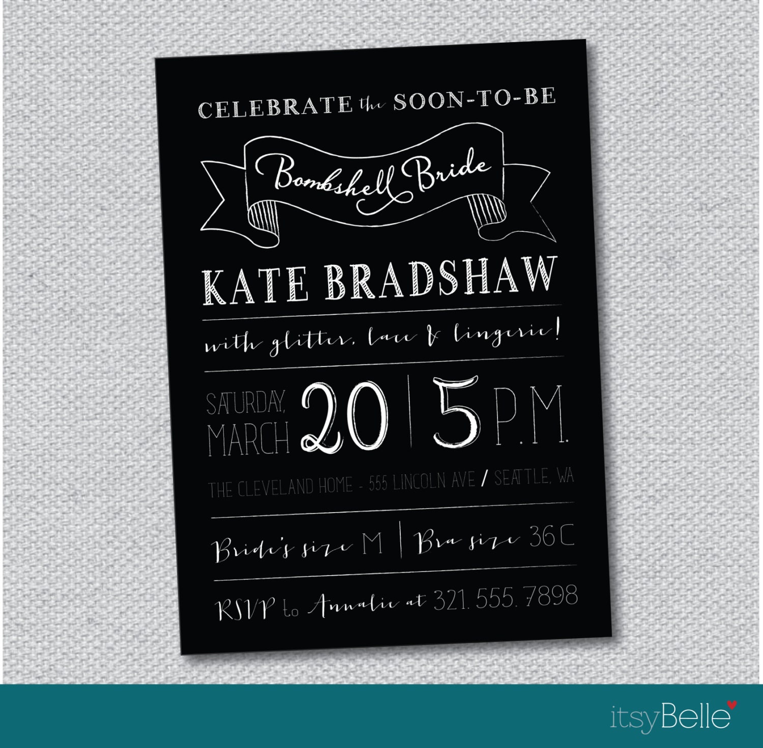 Lingerie Bombshell Bridal Shower - Printable Invitation by Itsy Belle Il_570xn