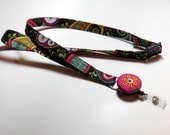 Retractable Badge Holder Breakaway Lanyard Black Paisley