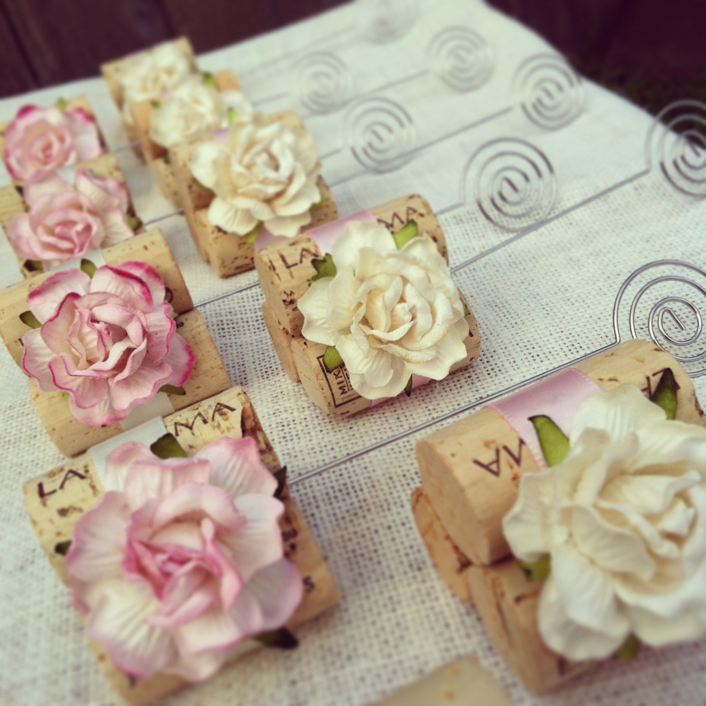 Vineyard Wedding Table Number Holders, Rustic Wedding Decor, Available in Dozens of Custom Colors, Rustic Vineyard Wedding Decor