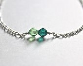 Ashley- Green Swarovski Silver Necklace