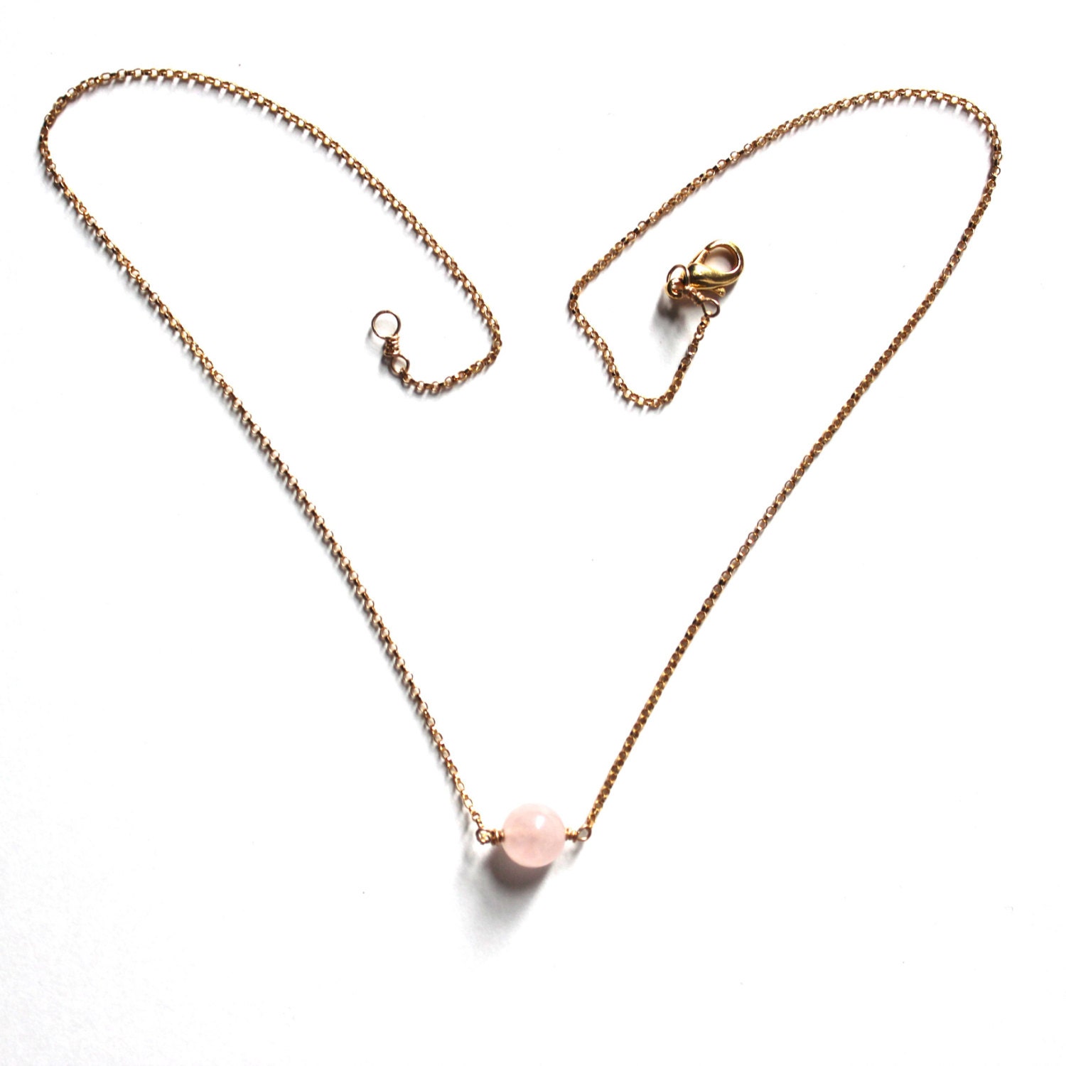Tatyana- Rose Quartz and Gold Necklace