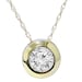SI 3/8CT Solitaire Round Diamond Bezel Pendant 14 KT Yellow Gold & 18" Chain