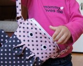 Hippo Purse by MinneBites / Handmade Cute Animal Bag - Little Girls Pink Hippo Purse - Cross Body  Purse - Kids Accessories, ready to ship