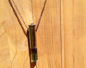 Silver Peridot Bullet Point Necklace