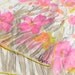 Vera Neumann Spring Scarf in Neon Pink, Yellow and Taupe Tulips and Daffodils VeraSheer Chiffon Oblong Ladybug Logo 1960s