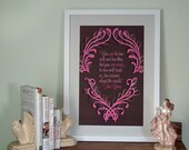 Inspirational quote paper art print, Tim Gunn poster, you can never be too well read or too curious about the world