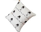 Chic Pillow Cover. Modern. Home Decor. Black and White. Original Art.
