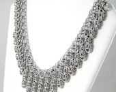 Chainmail Necklace Silver Color Bright Aluminum