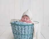 Newborn Girl Fabric Bonnet with Silk Sari Halo Baby Girl. Photography Prop. Vintage Style.