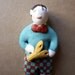 Bartolomeo - kitchen magnet art magnet fridge magnet kitchen decor man figure with scissors modeling clay for dad for friend fathers day