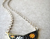 Vintage Spring Poppy Flower Necklace