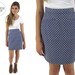80s Chambray Mini Skirt / Printed Chambray Skirt / Chambray Denim Skirt / md