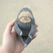 Sleepy Sloth, hand sewn felt soft sculpture