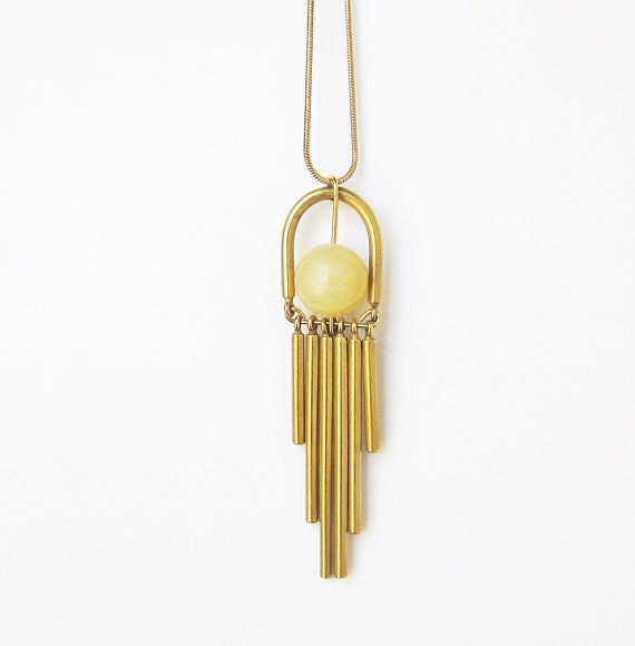 NEW - Brass and aragonite necklace