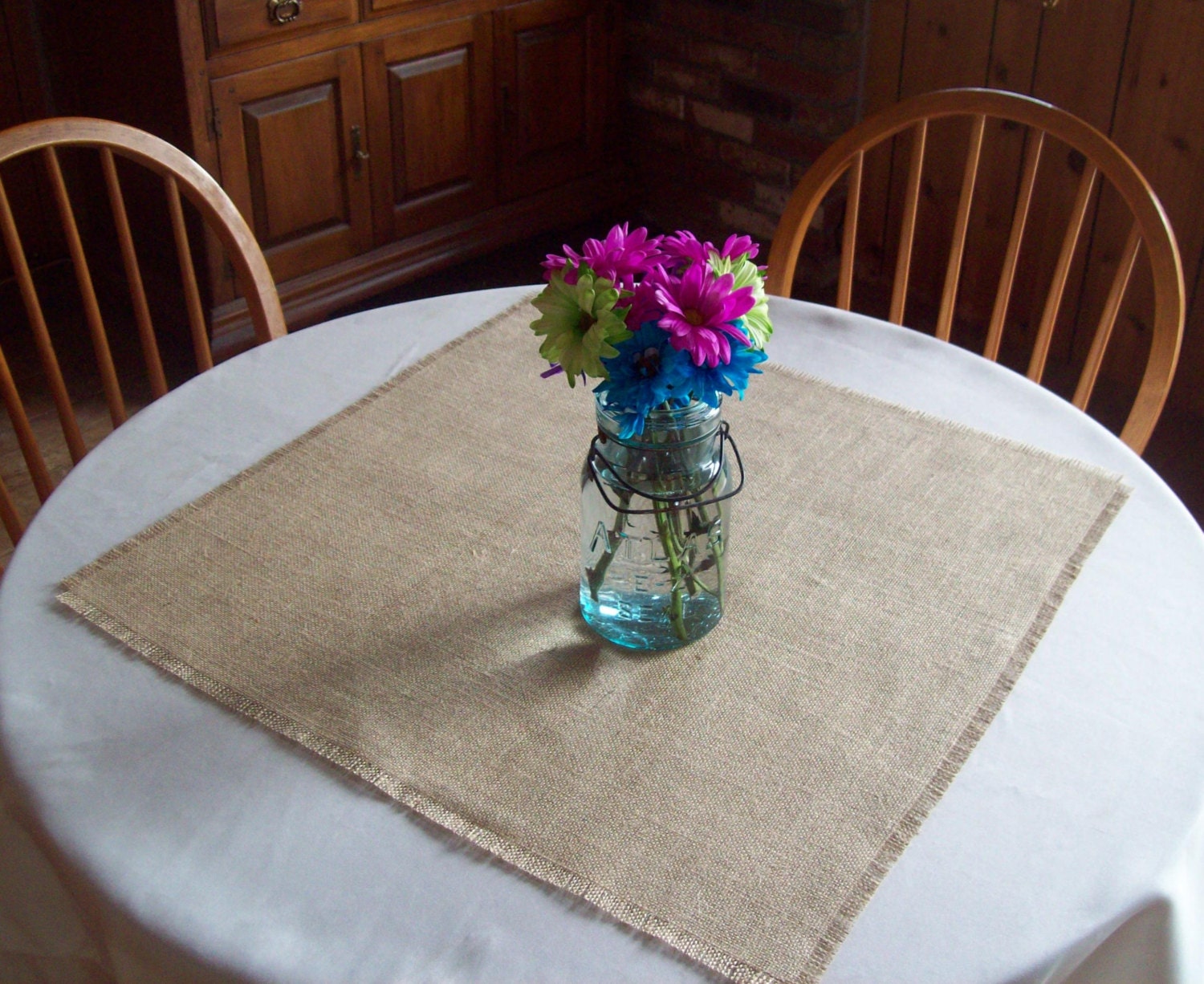 Set of 10 Wedding Burlap Table Squares 24 x 24 - Burlap Table Overlays - Burlap Table Settings - Burlap Wedding Decor - Natural or Off White