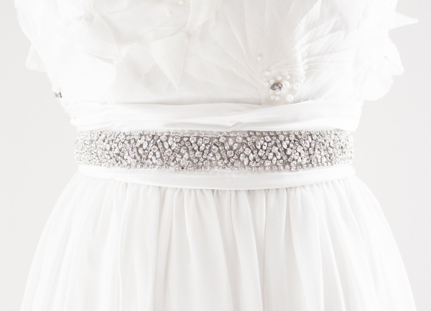 NADIA - Beaded Rhinestone Bridal Belt, Bridal Sash, Wedding Sash, Wedding Belt