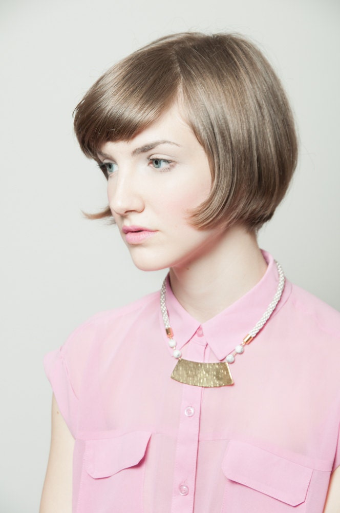 Single Shake Hand Braided Brass Necklace