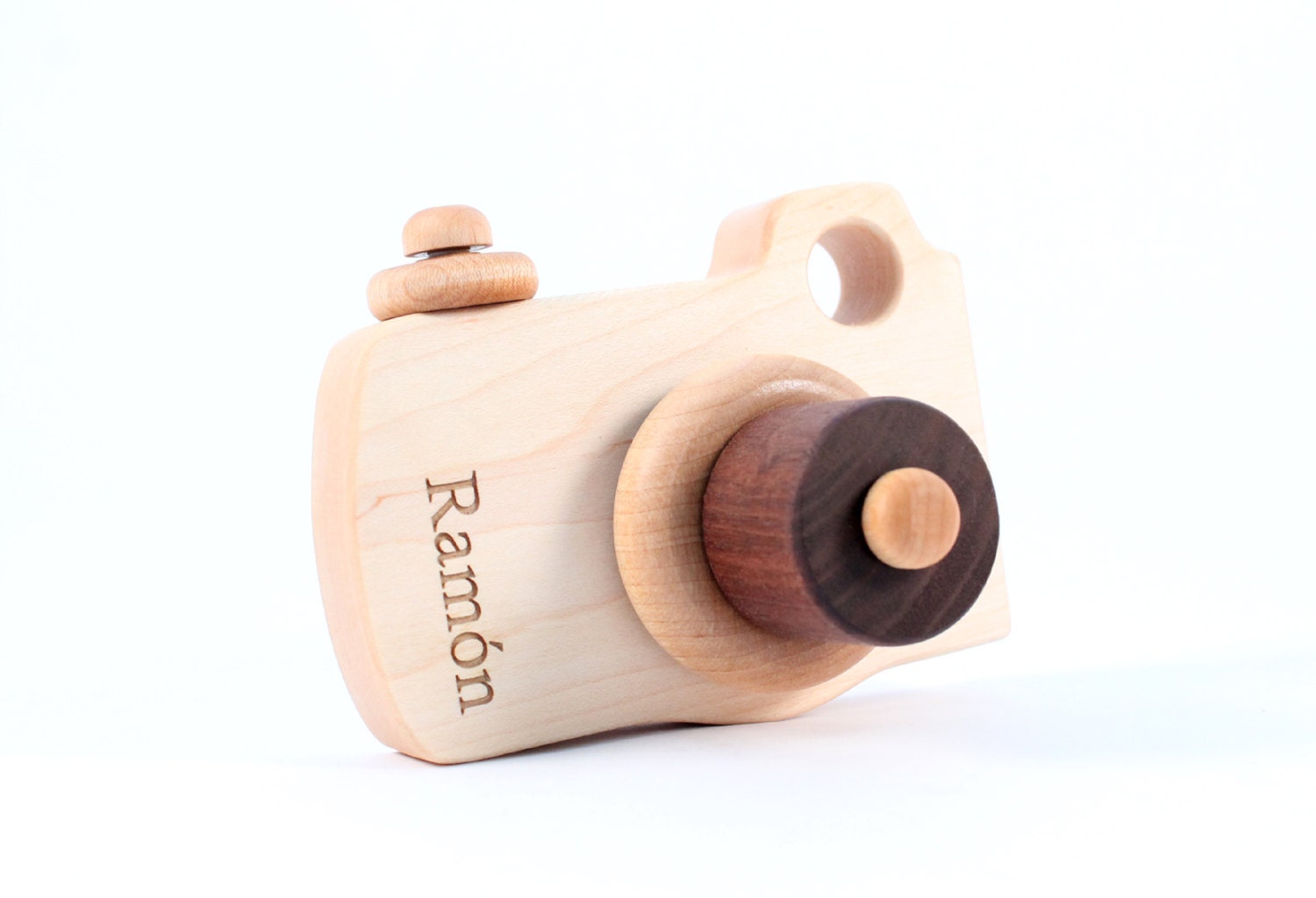 personalized wooden CAMERA  - a natural wooden imagination toy with homegrown organic finish, waldorf inspired creative play for toddler