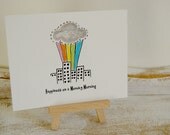 Happiness on a Monday Morning....Original Cally's Creations Postcard Design....Whimsical