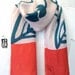 Hand Painted Silk Scarf, Red Floral Silk Scarf, Pearl Red Floral Japanese Scarf, Red Silk Scarf, Silk Dye. 7.5x52 in.