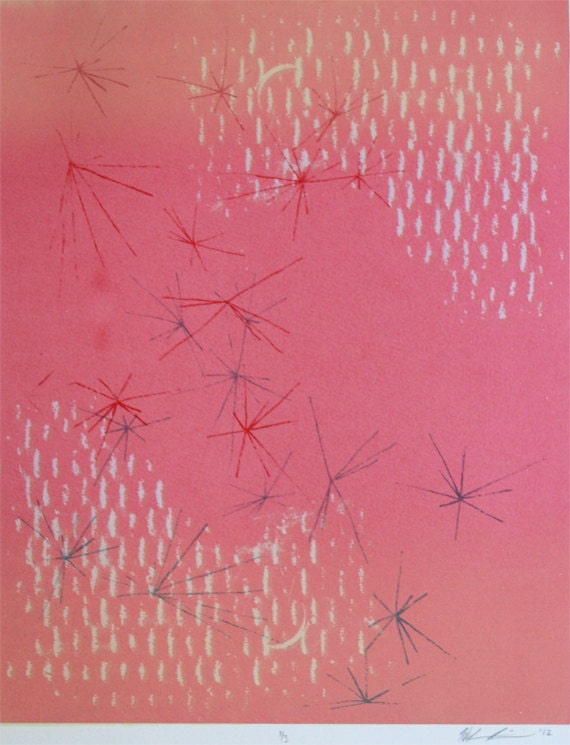 Pink - Abstract Silkscreen Print - 11x14